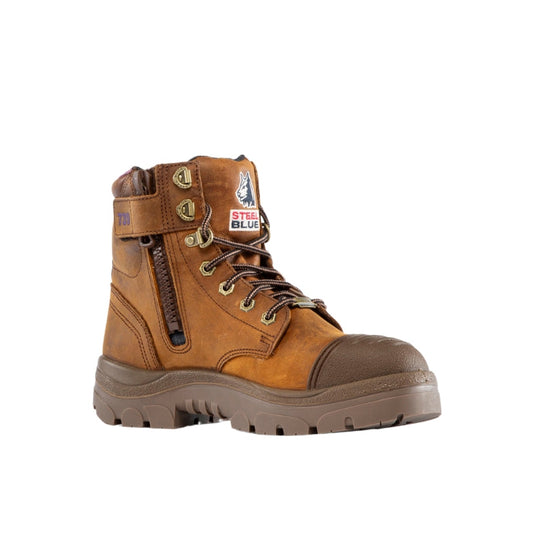 Steel Blue Argyle Zip Ladies Scuff Waterproof Boot (512739)