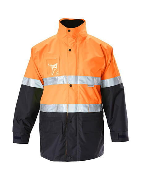 Hard Yakka Foundations Hi Visibility 6 In 1 Two Tone Jacket With Tape (Y06556)