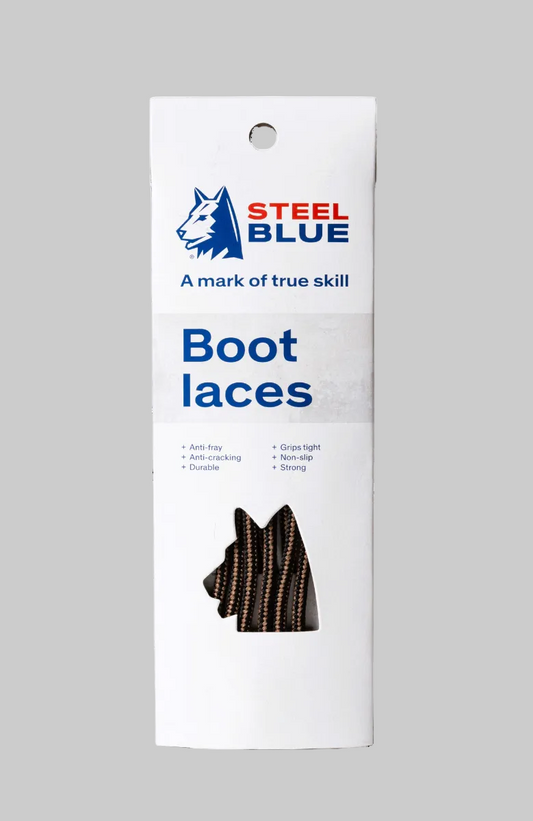 Steel Blue PK 10 Laces Retail Black/Brown