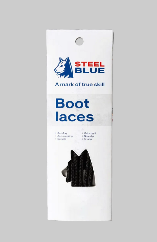 Steel Blue PK 10 Laces Retail Black