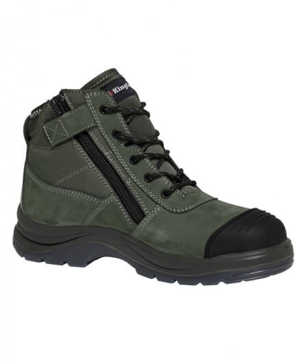 King Gee Tradie Zip/Lace Steel Cap Safety Work Boots (K27110)