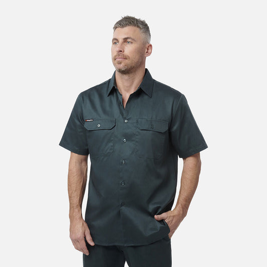 King Gee Originals Short Sleeve Open Front Cotton Drill Work Shirt (K04030)