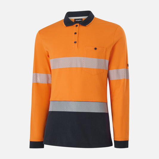 King Gee Women's Originals Hi-Vis Spliced Taped Cotton Polo (K44248)