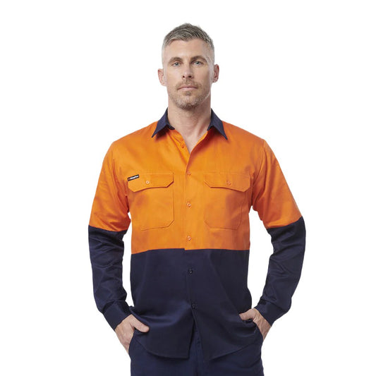 King Gee Originals Hi-Vis Long Sleeve Drill Work Shirt ( K54015 )
