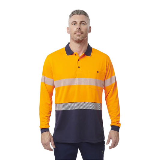 King Gee Workcool Hyperfreeze Hi-Vis Reflective Long Sleeve Polo (K54225)