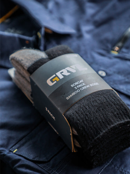 GRVL Bobcat Bamboo Heavy Duty Crew 3 Pack Sock (GRVLS3)