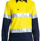 Bisley Womens 3M Taped Two Tone Hi Vis Cool Lightweight Shirt  Long Sleeve (BL6896)