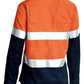 Bisley Womens 3M Taped Two Tone Hi Vis Cool Lightweight Shirt  Long Sleeve (BL6896)