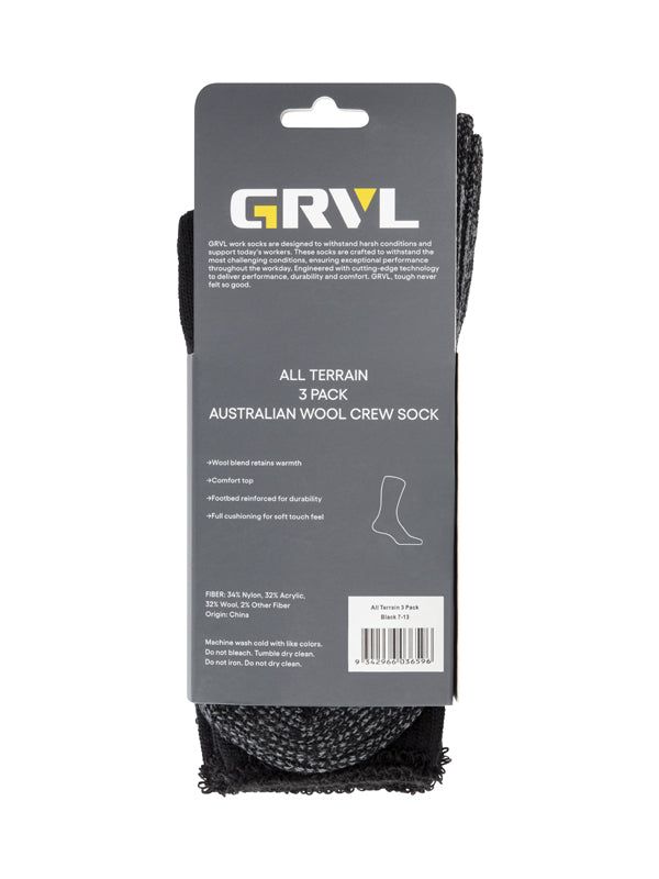 GRVL All Terrain 3 Pack Sock (GRVLS1)