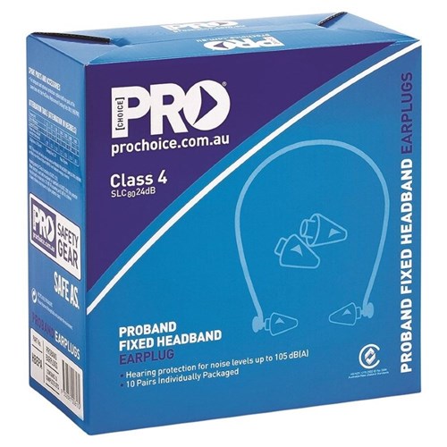 Pro Choice Proband Fixed Headband Earplugs Class 4 -24db-(HBEPA) each of 10