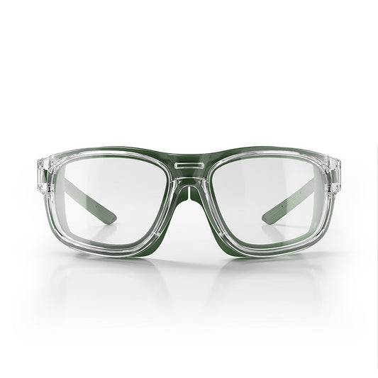 Safestyle Switches Clear/Green Frame Clear Lens Safety Glasses (SPSW1-0002)