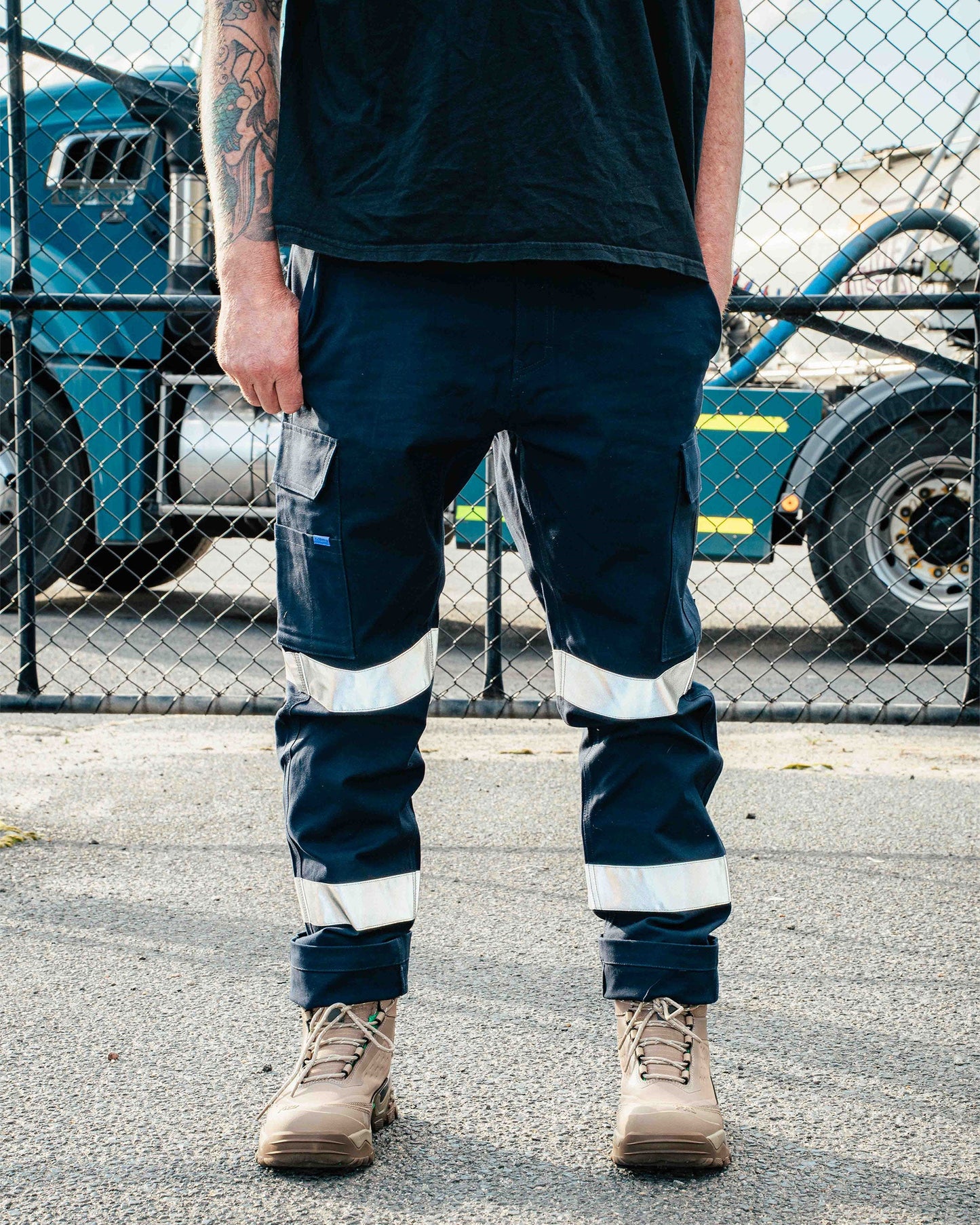 XDMG Workwear Elastic Waist Reflective Taped Cargo Pant (UP-2T)