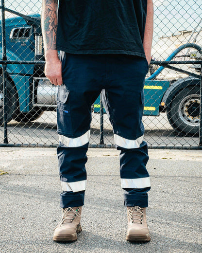 XDMG Workwear Elastic Waist Reflective Taped Cargo Pant (UP-2T)