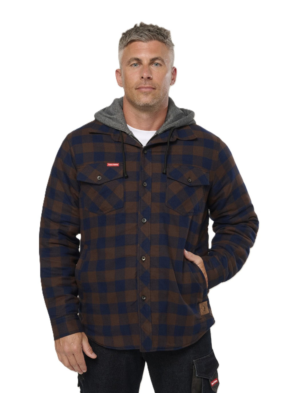 Hard Yakka Quilted Flannel Hooded Shacket (Y06690)