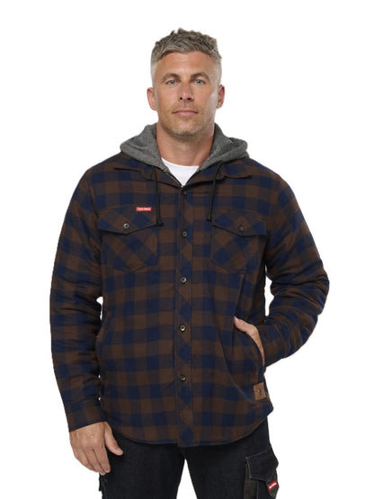 Hard Yakka Quilted Flannel Hooded Shacket (Y06690)