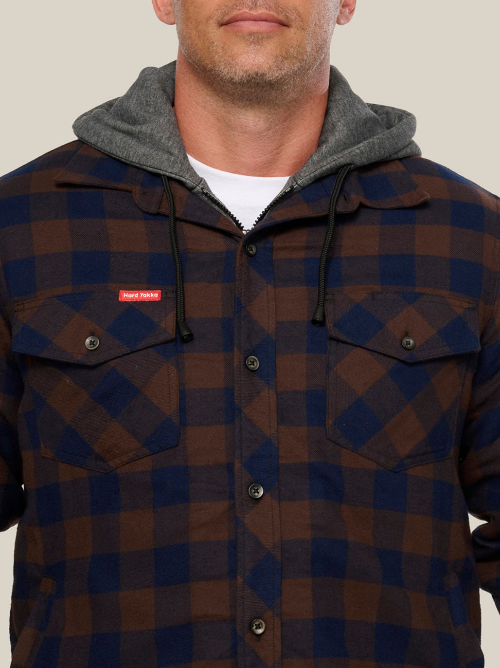 Hard Yakka Quilted Flannel Hooded Shacket (Y06690)