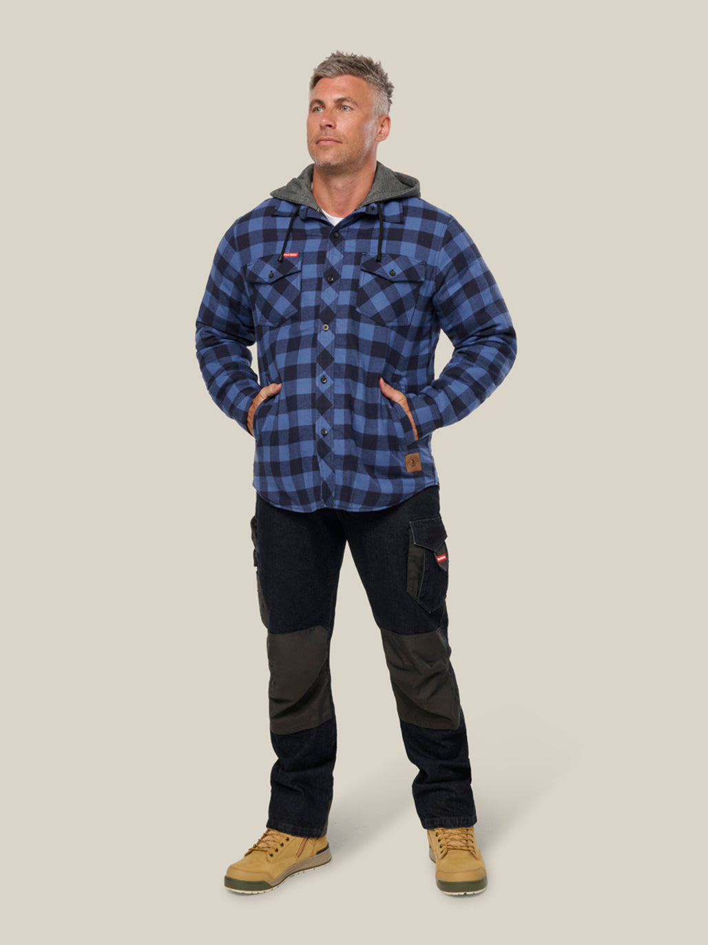 Hard Yakka Quilted Flannel Hooded Shacket (Y06690)
