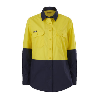 King Gee Women's Workcool Vented Spliced Shirt Long Sleeve (K44226)