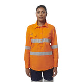 King Gee Womens Workcool Vented Closed Front Shirt Taped Long Sleeve (K44228)