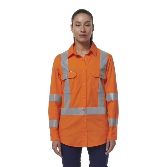 King Gee Women's Workcool Vented X Back Shirt (K44233)