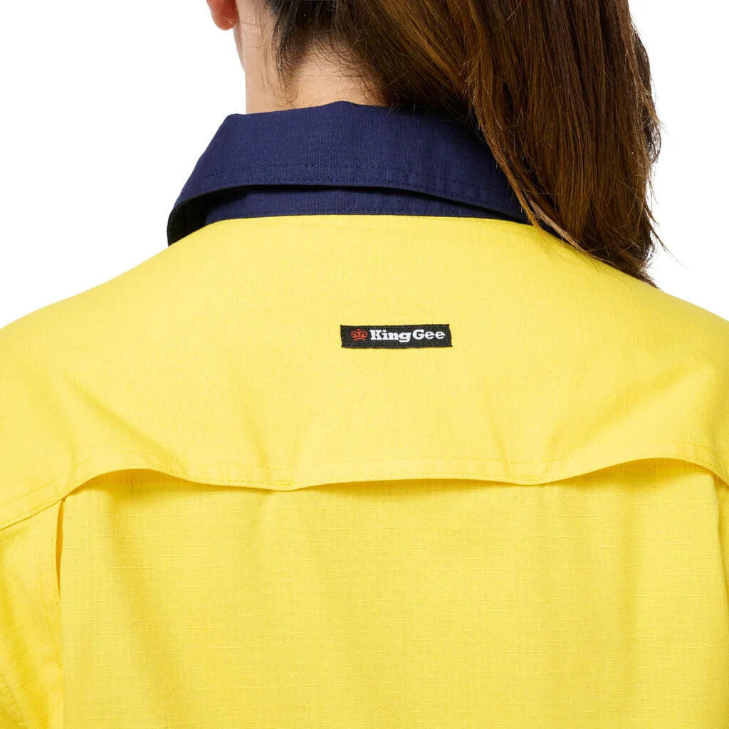 King Gee Women's Workcool Spliced Stretch Taped Long Sleeve Shirt (K44243)