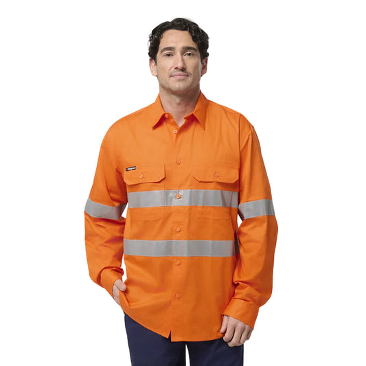 King Gee Originals Hi Vis Vented Taped Long Sleeve Shirt (K54932)
