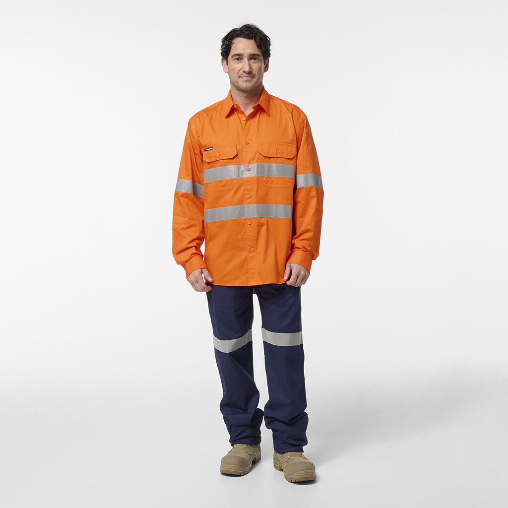 King Gee Originals Hi Vis Vented Taped Long Sleeve Shirt (K54932)