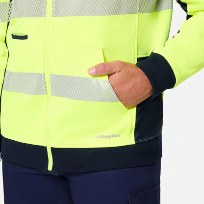 King Gee Originals Hi-Vis Spliced Full Zip Hoodie (K55018)