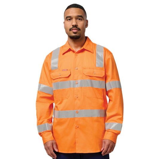 Hard Yakka Biomotion Hi-vis Taped Cotton Shirt (Y04265)