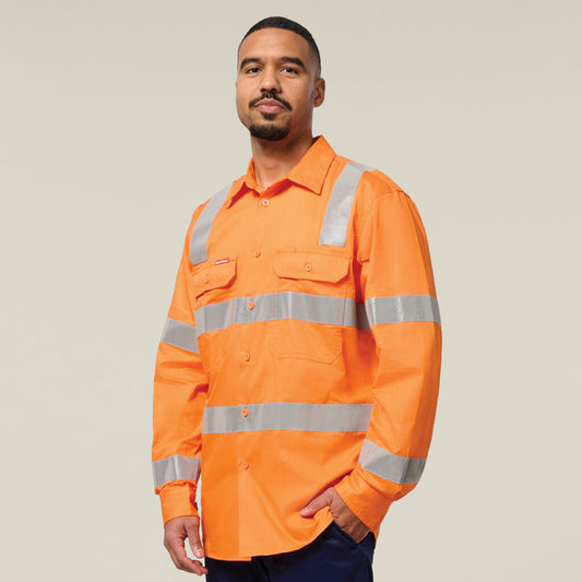Hard Yakka Biomotion Hi-vis Taped Cotton Shirt (Y04265)