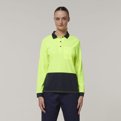 Hard Yakka Women's Long Sleeve Hi Vis Polo (Y08603)