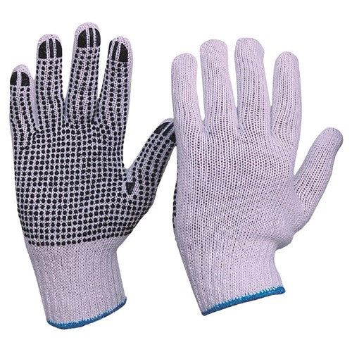 Pro Choice Knitted Poly/Cotton With Pvc Dots Pair of 12 (342KPDB)