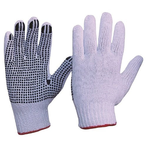 Pro Choice Knitted Poly/Cotton With Pvc Dots Pair of 12 (342KPDBL)