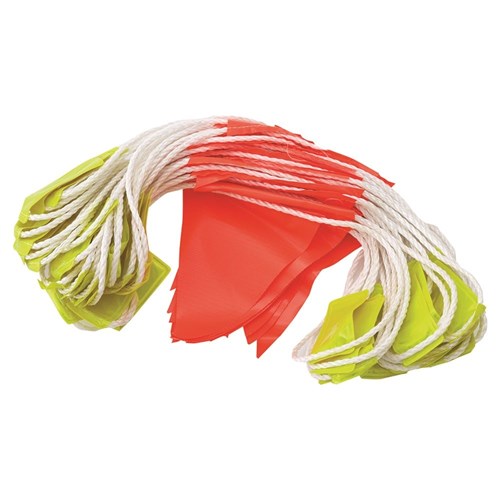 Pro Choice Orange Pvc Flag With Yellow Reflective Tabs Bunting - Day/Night Each of 1 (BUN30DN)