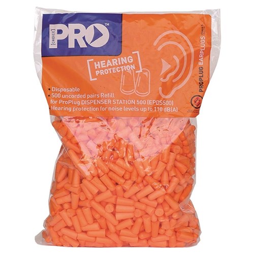 Pro Choice Pro-Bullet Pu Earplugs Dispenser Refill - 500 Pairs Per Bag Each of 1 (EPDS500R)