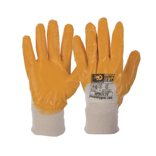 Pro Choice Super-Lite Orange Nitrile 3/4 Dipped Pair of 12 (NBR)