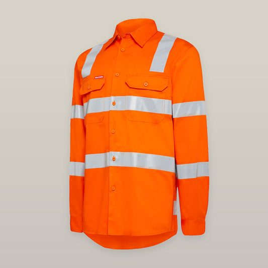 Hard Yakka Women's Core Biomotion Hi-vis Taped Long Sleeve Cross Back (Y08420)